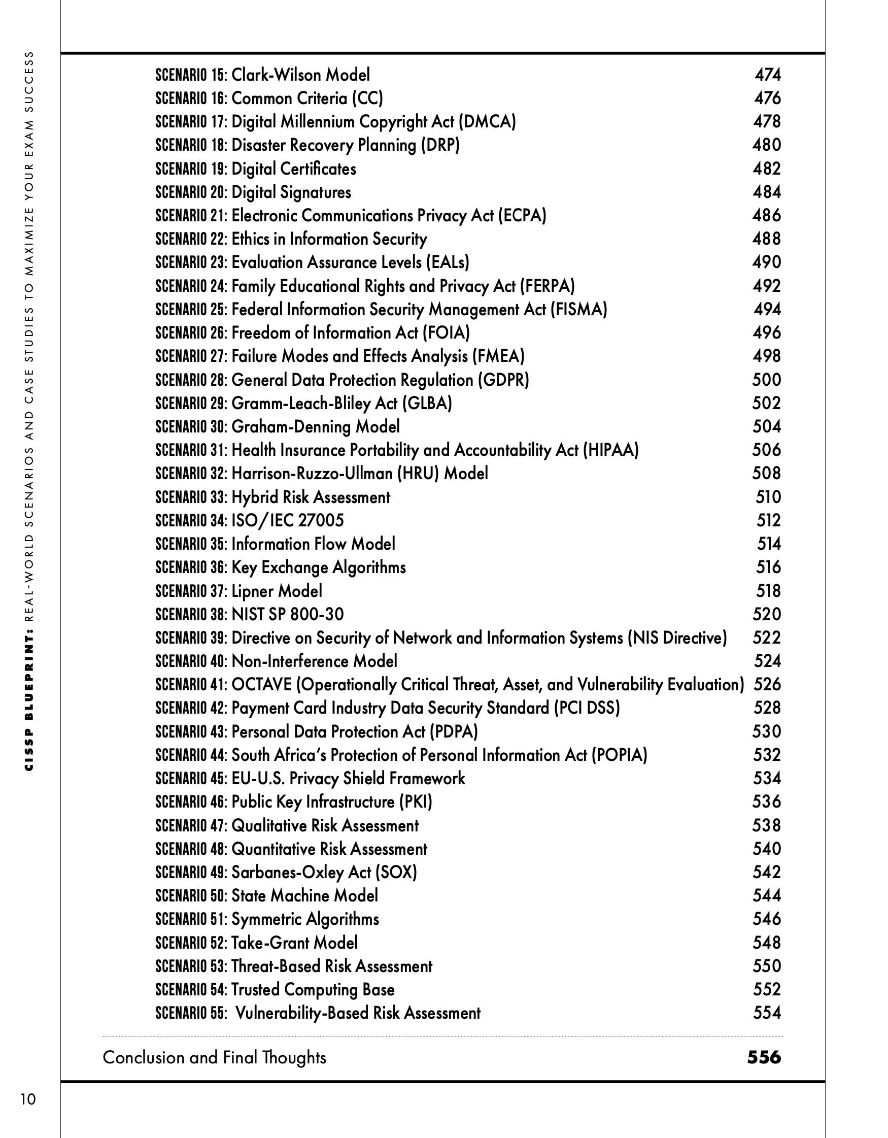 CISSP Blueprint Book Contents